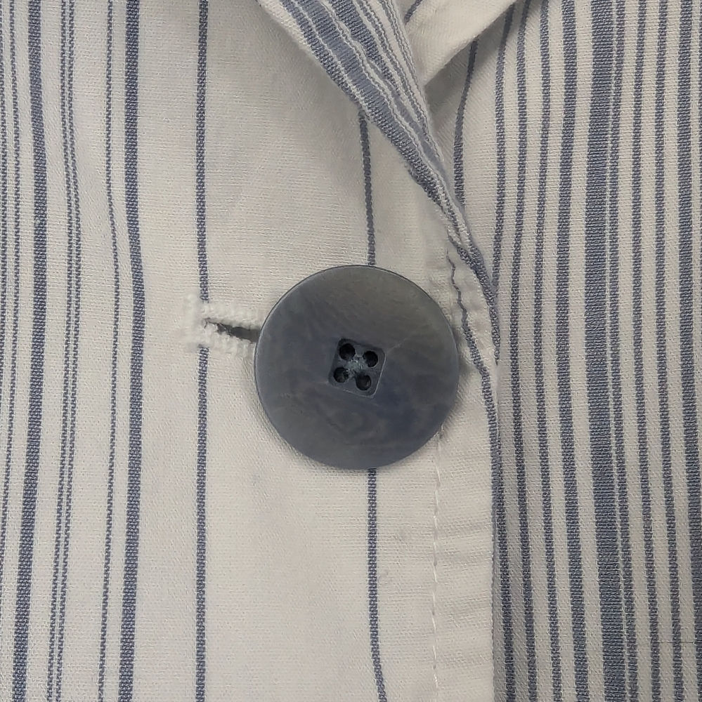 Pendleton Plus Cotton Gray/White Striped Blazer N… - image 6